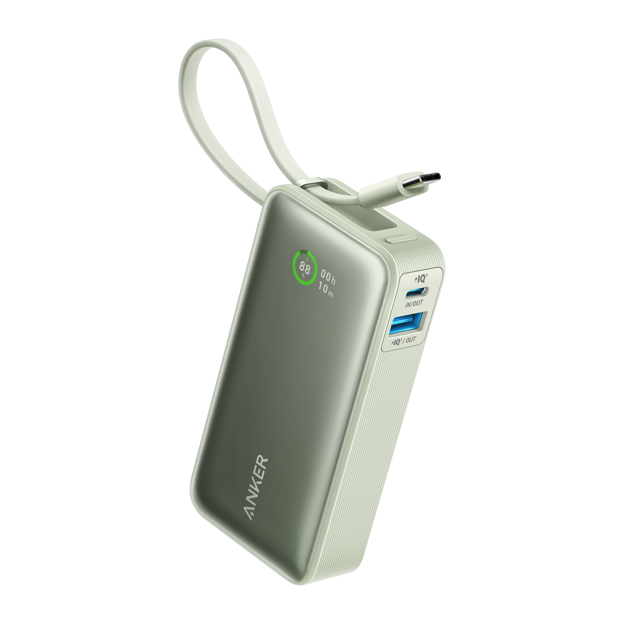 Nano Power Bank (30W, Built-In USB-C Cable) X0