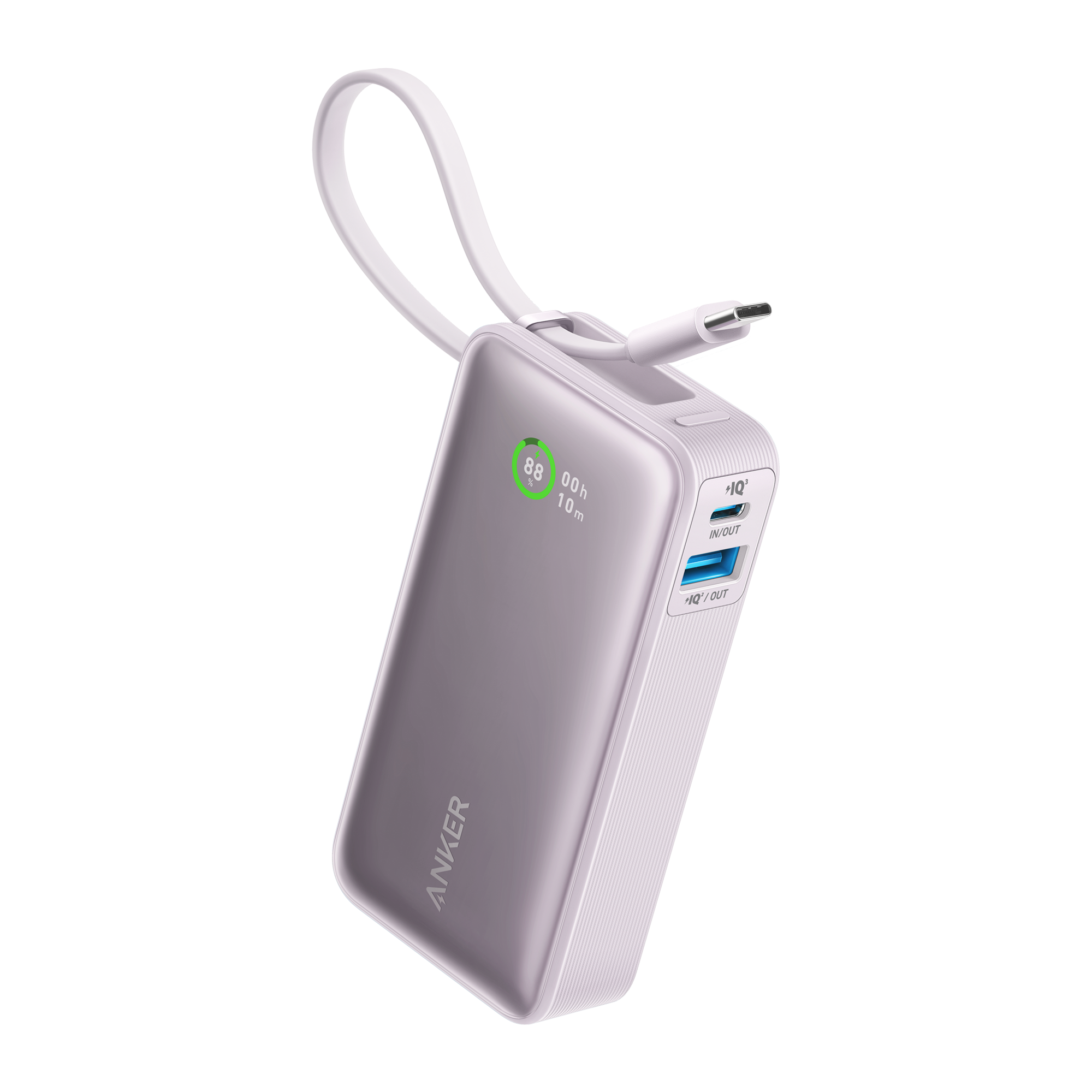 Nano Power Bank (30W, Built-In USB-C Cable) X0