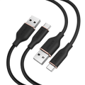 15W USB-A to USB-C Cable 2Pack (3 ft, Silicone) B2