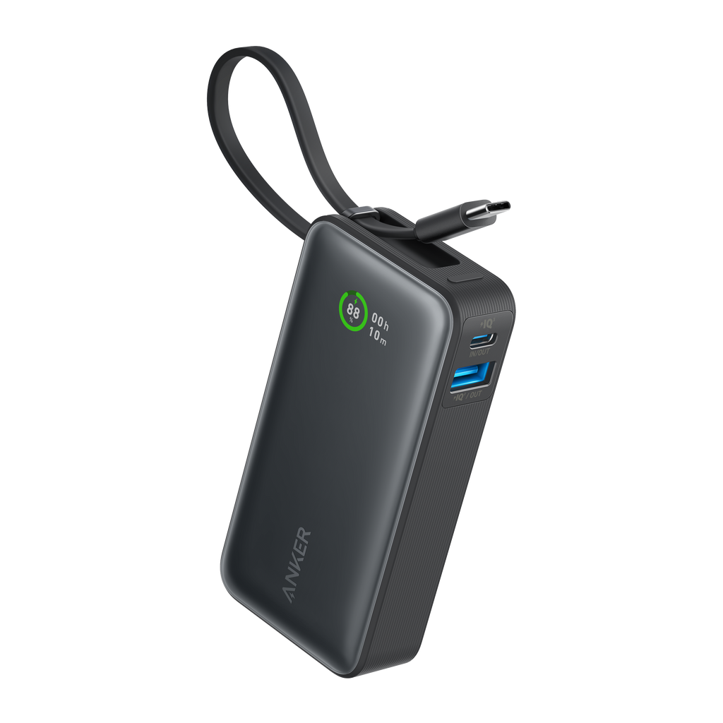Nano Power Bank (30W, Built-In USB-C Cable) X0