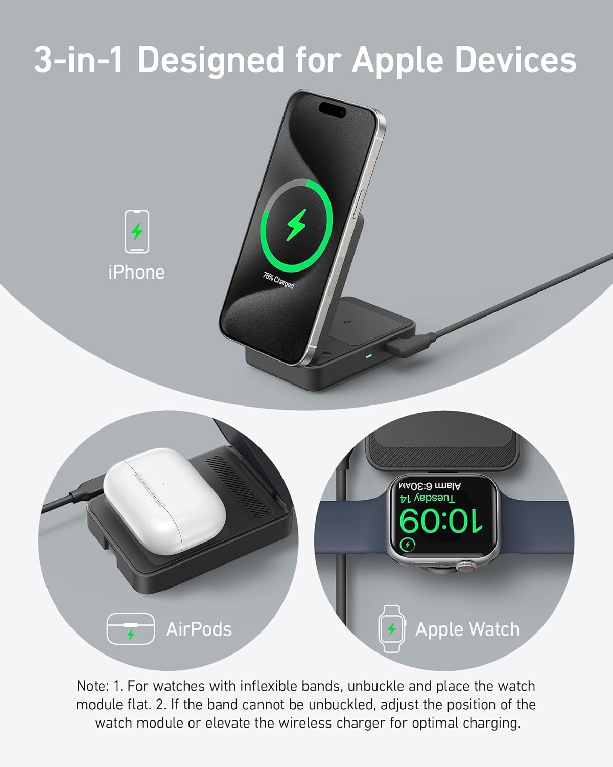MagGo Wireless Charging Station (Foldable 3-in-1) R0