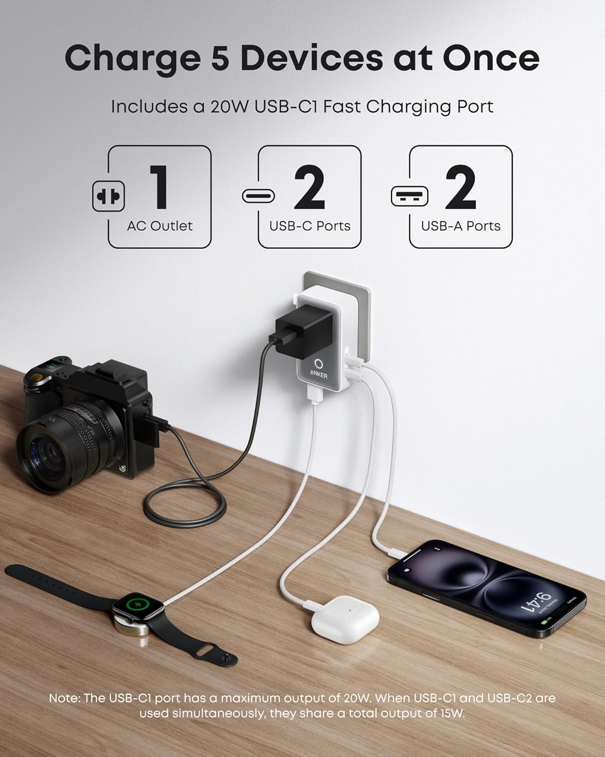 Nano Travel Adapter (5-in-1, 20W, 2-Pack) E8