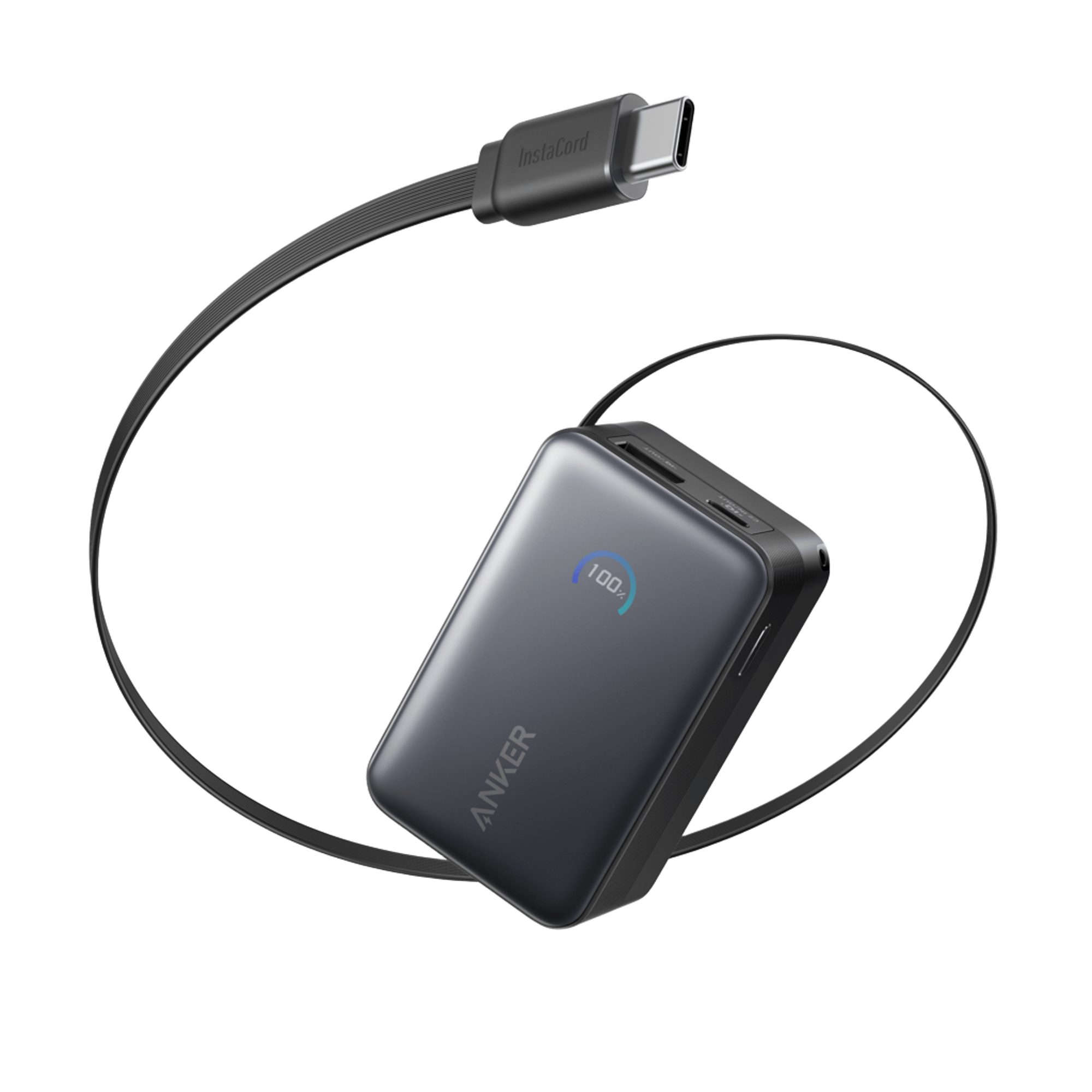 Nano Power Bank (10K, 45W, Built-In Retractable USB-C Cable) D2