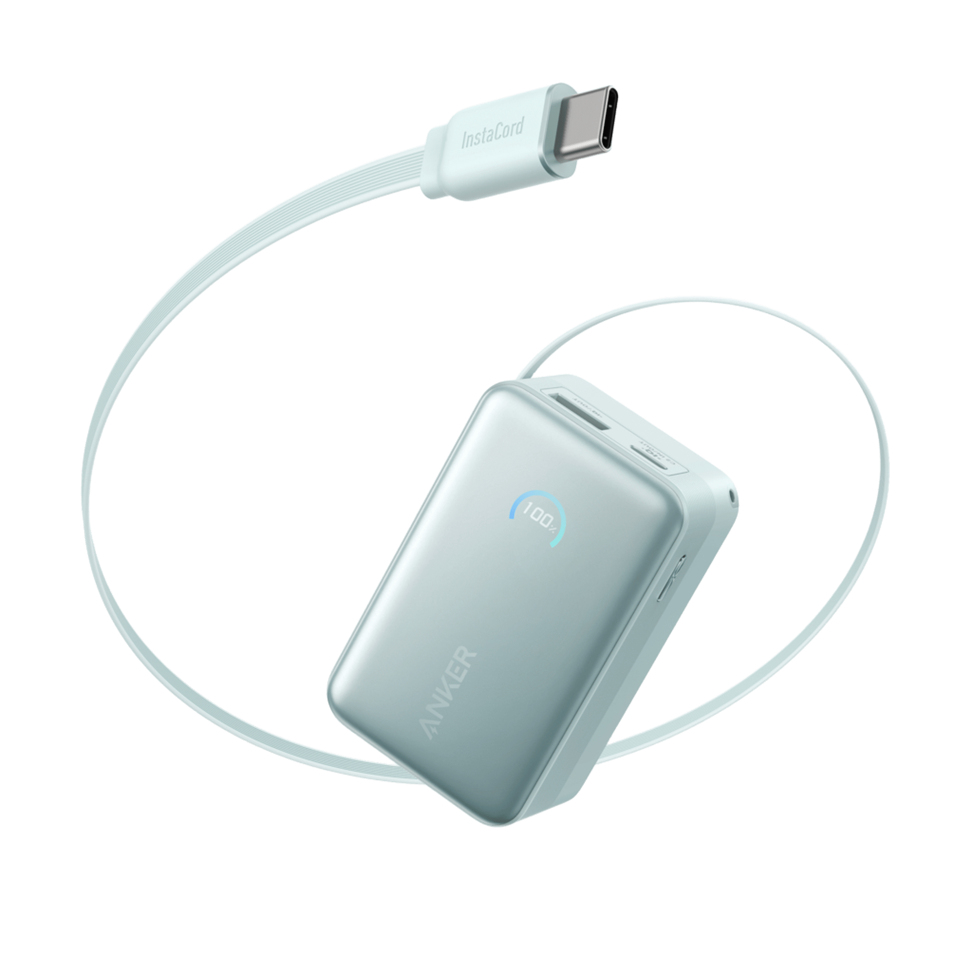 Nano Power Bank (10K, 45W, Built-In Retractable USB-C Cable) D2