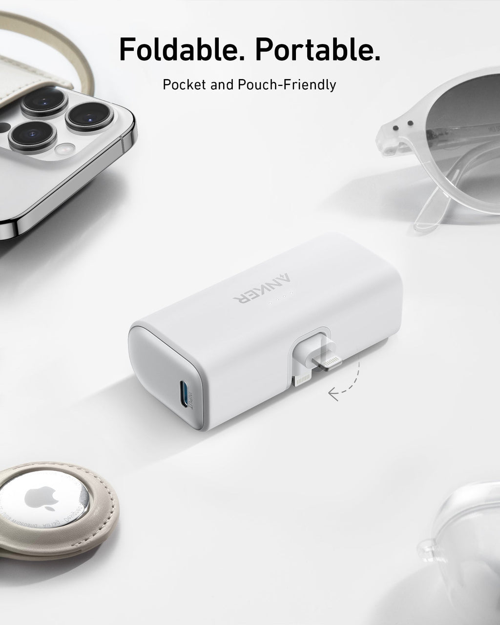 Nano Power Bank (12W, Built-In Lightning Connector) K7