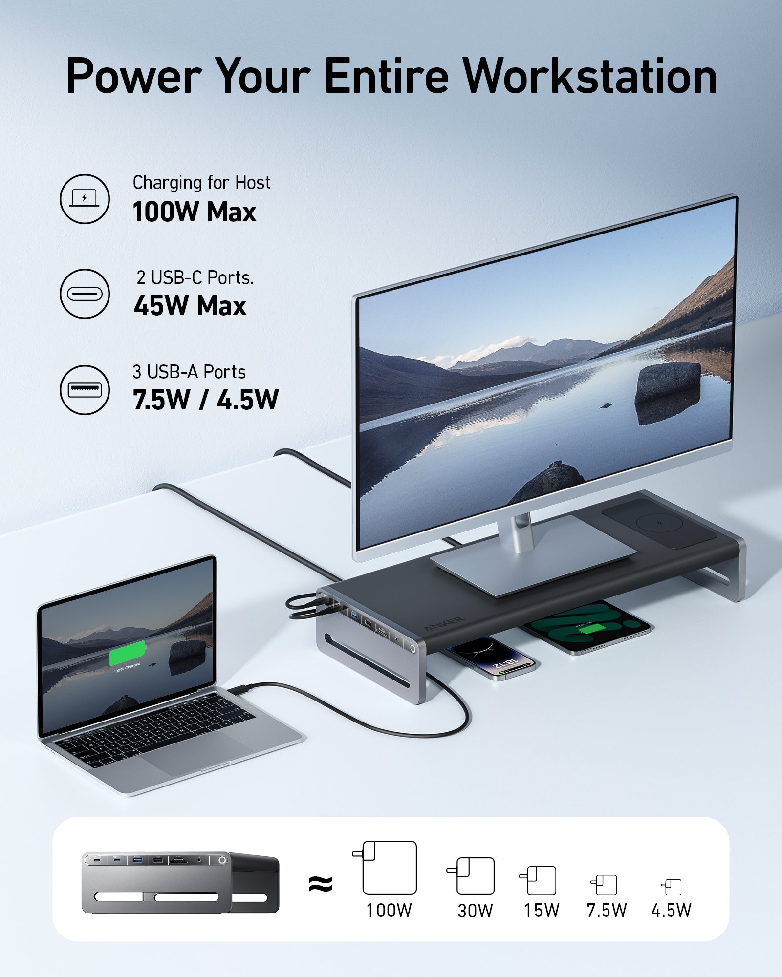 675 USB-C Docking Station (12-in-1, Monitor Stand, Wireless) R1