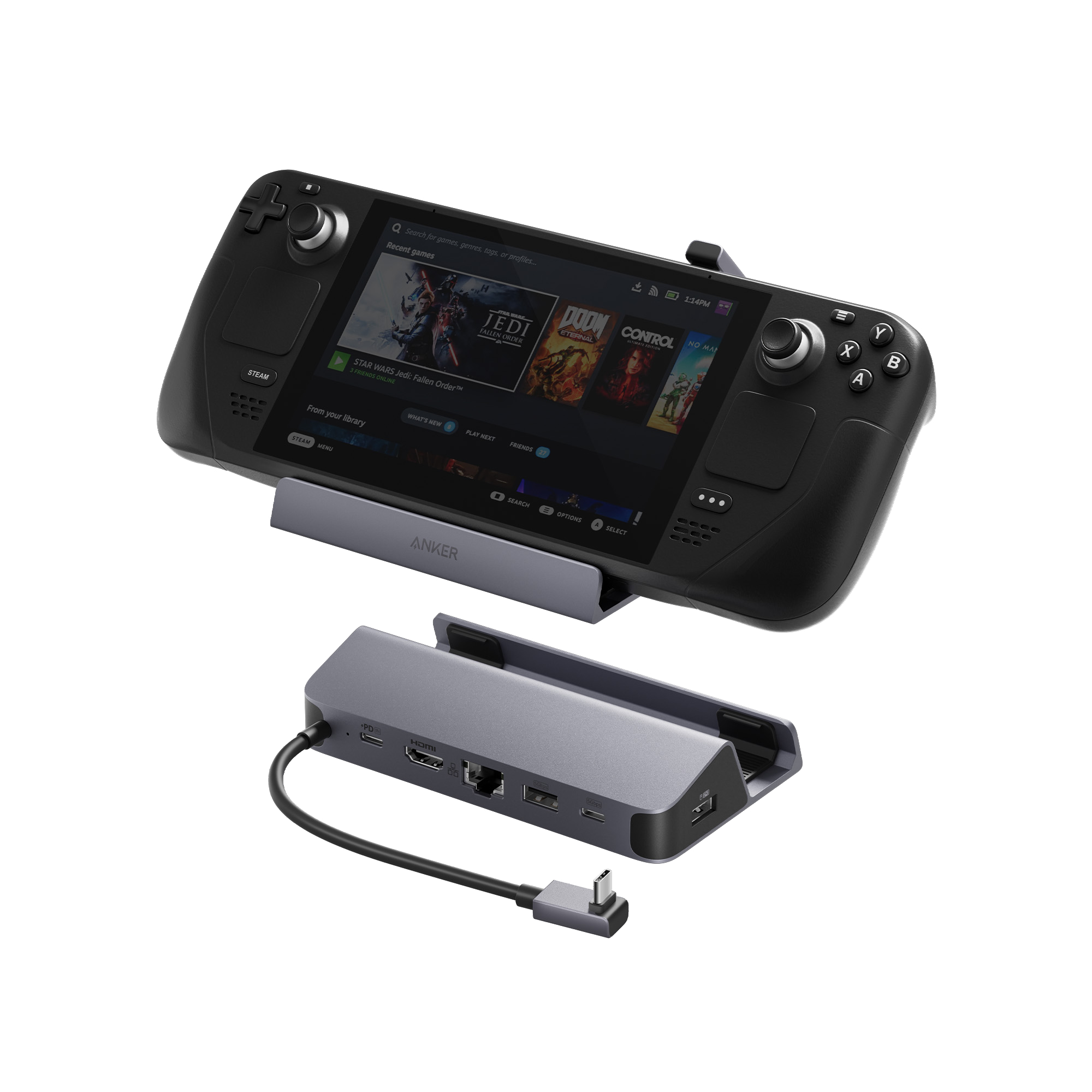 USB-C Hub (6-in-1, For Handheld Game Console) O3