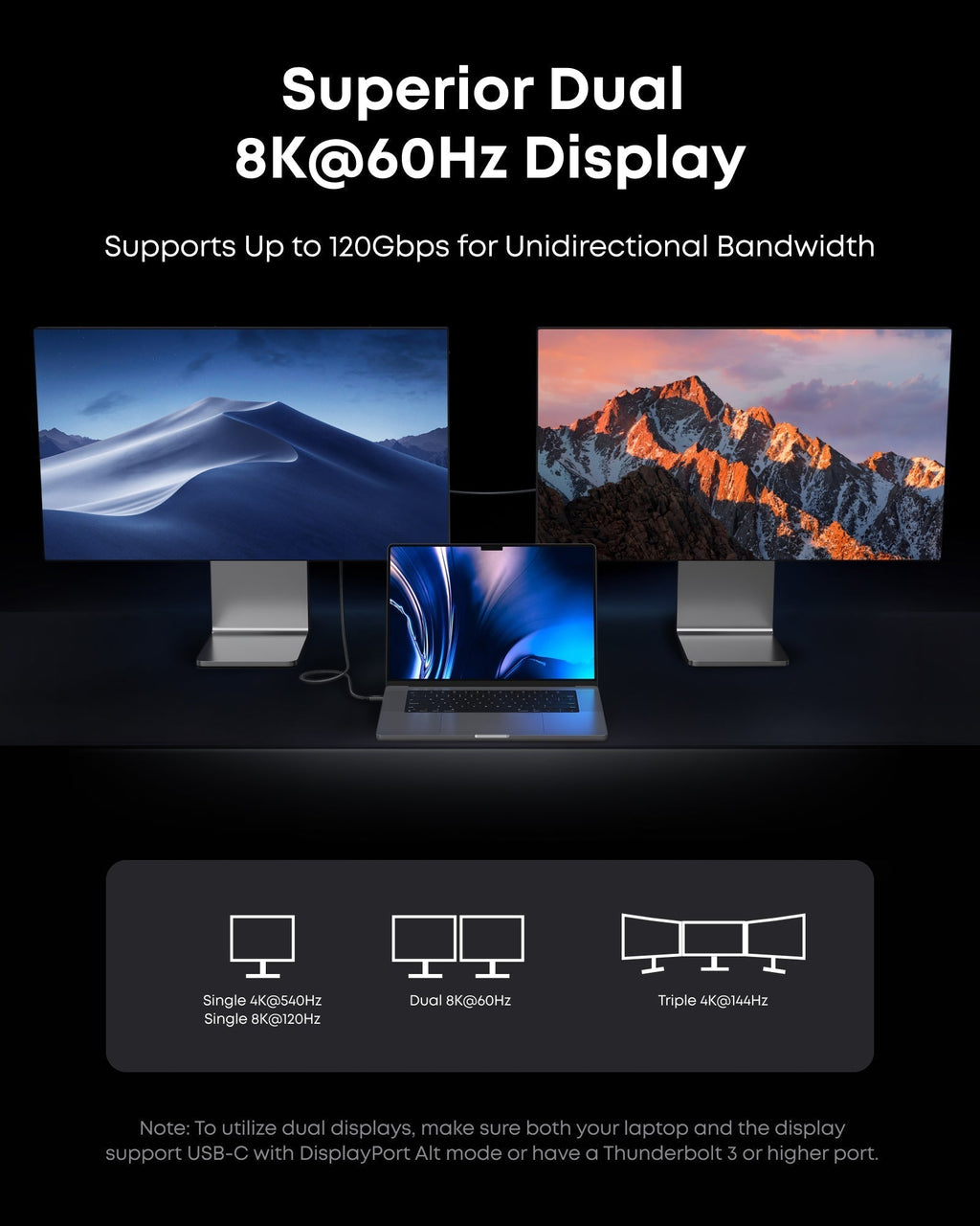 Prime TB5 Docking Station (14-in-1, 8K, Thunderbolt 5) and Thunderbolt 5 Cable (3.3 ft, 80Gbps, 240W) N9