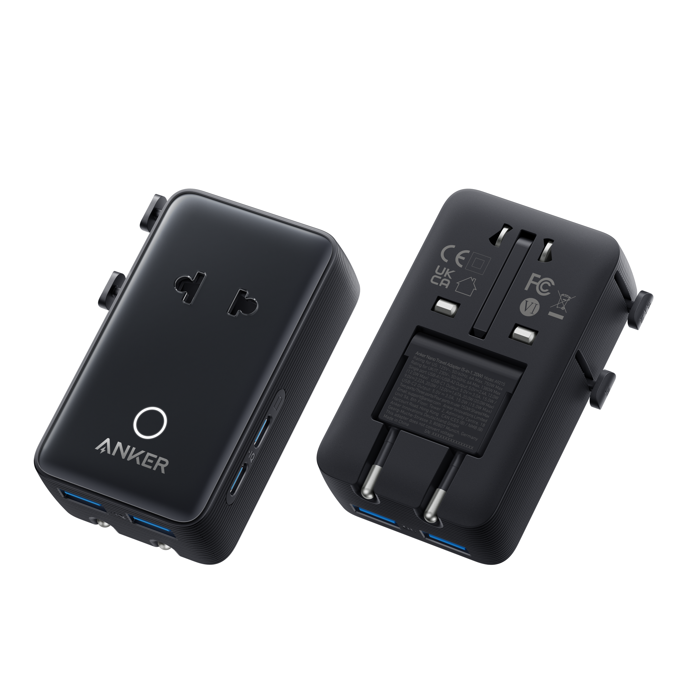 Nano Travel Adapter (5-in-1, 20W, 1-Pack) W3