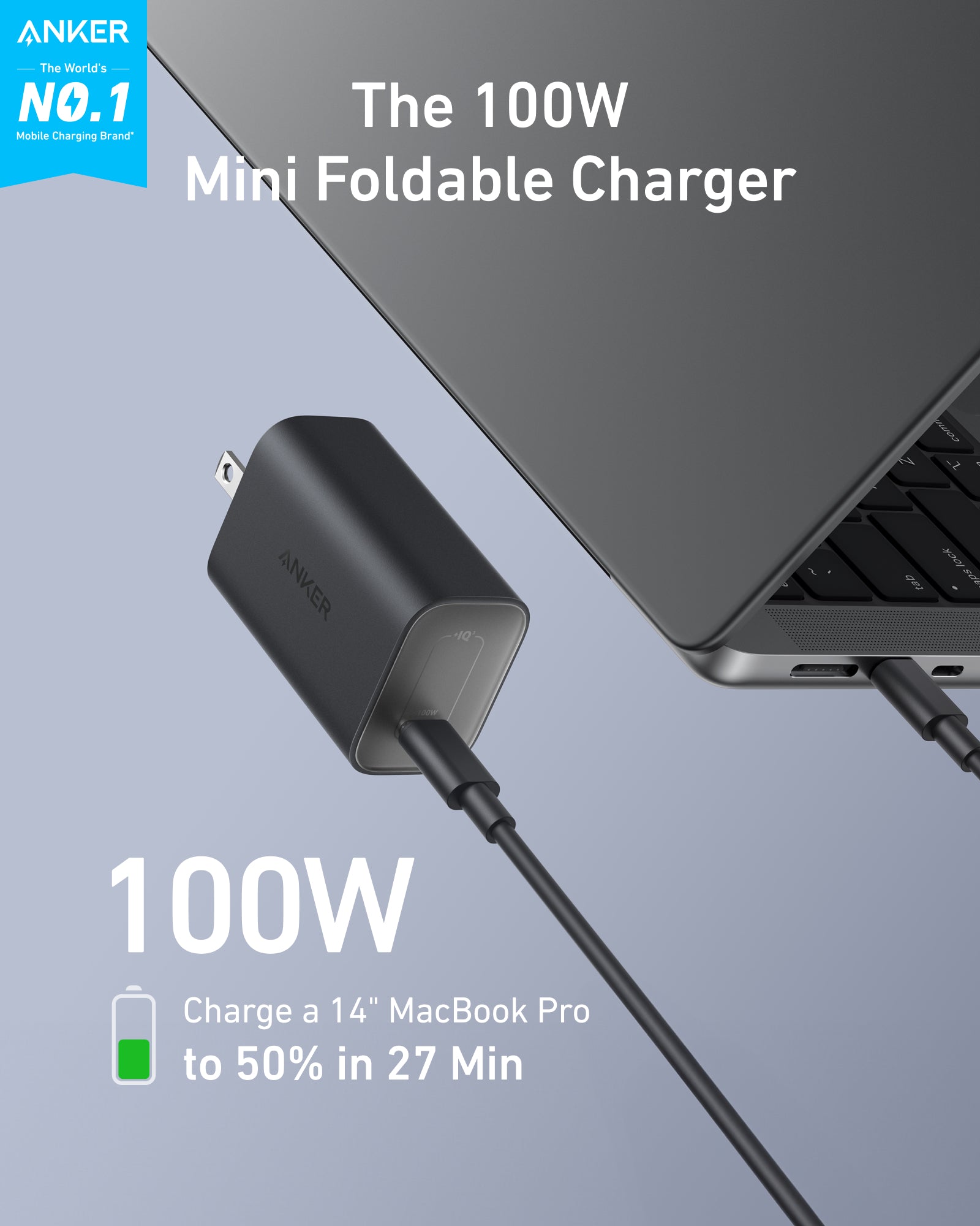 Nano Charger (100W) with USB-C Cable V9