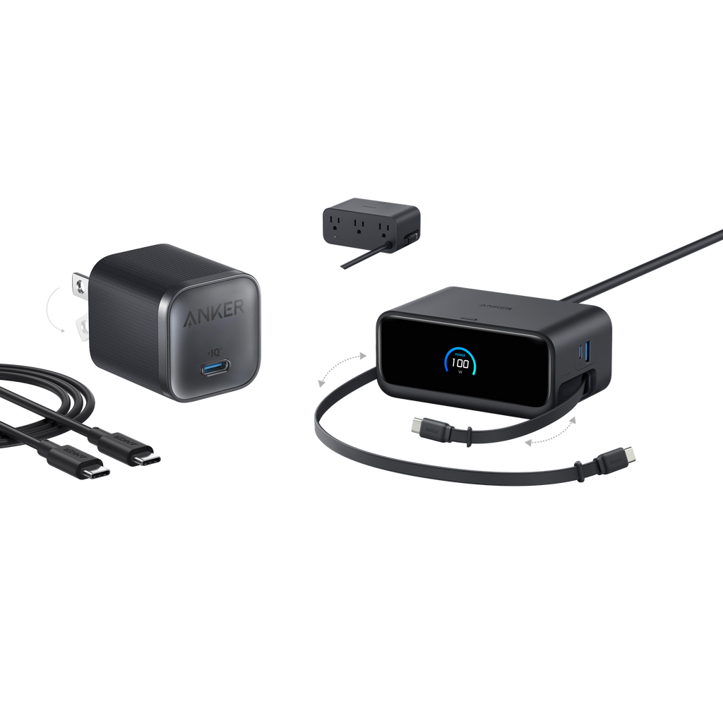 Nano Charging Station (7-in-1, 100W) and Nano Charger (45W) with Cable B1