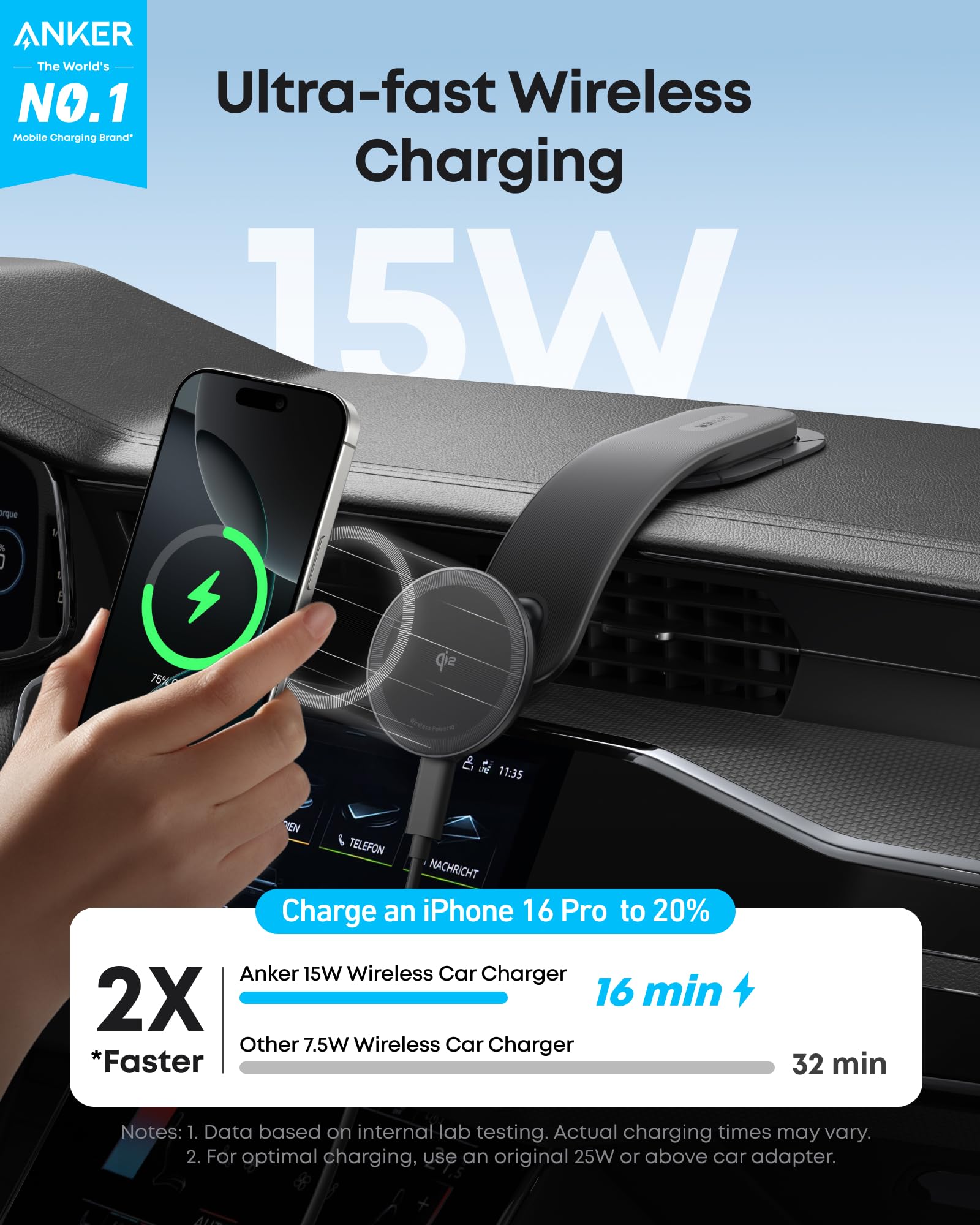 Nano Wireless Car Charger (Magnetic, Detachable Pad) X9