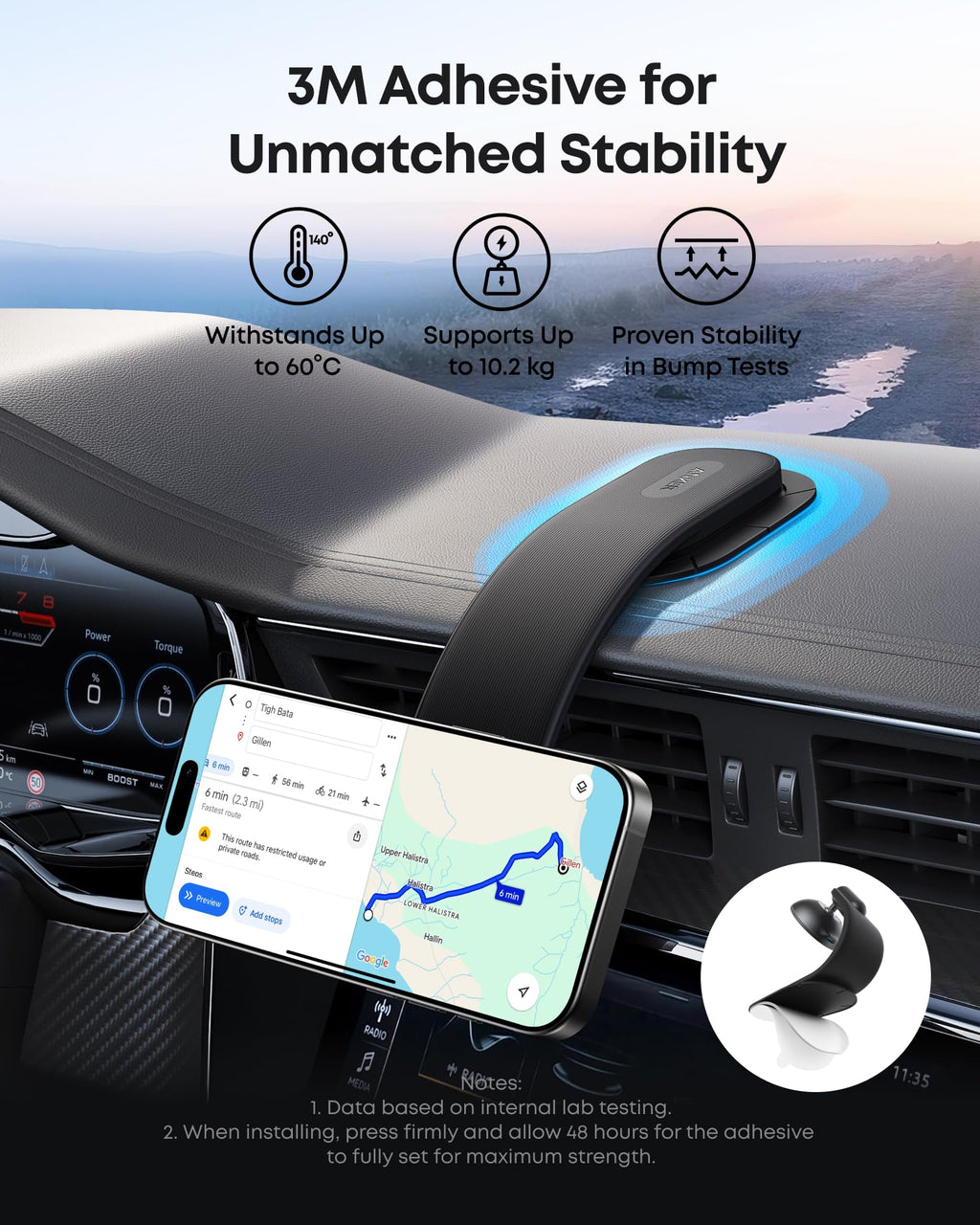 Nano Wireless Car Charger (Magnetic, Detachable Pad) X9