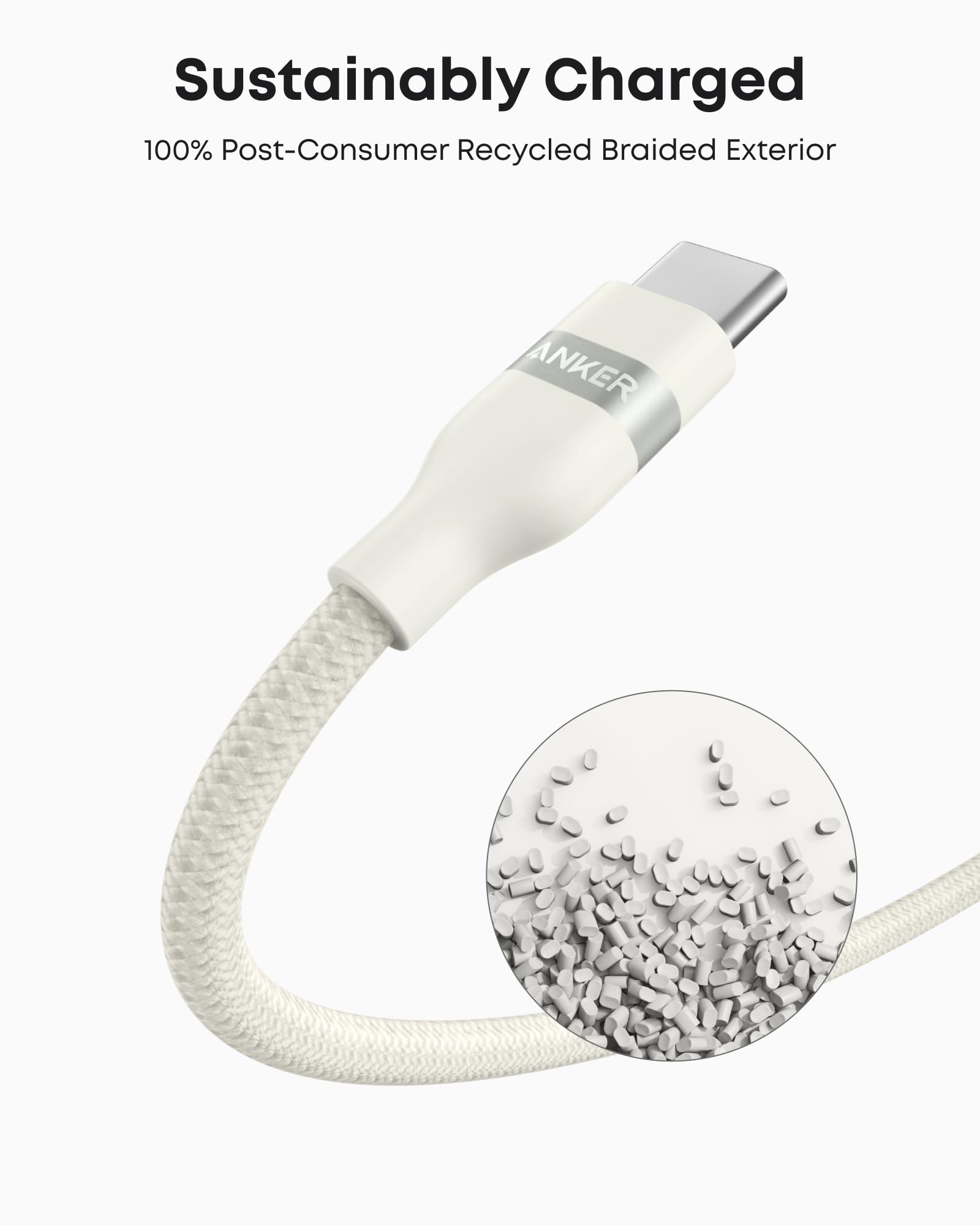 USB-A to USB-C Cable (3 ft / 6 ft, Upcycled-Braided) H0